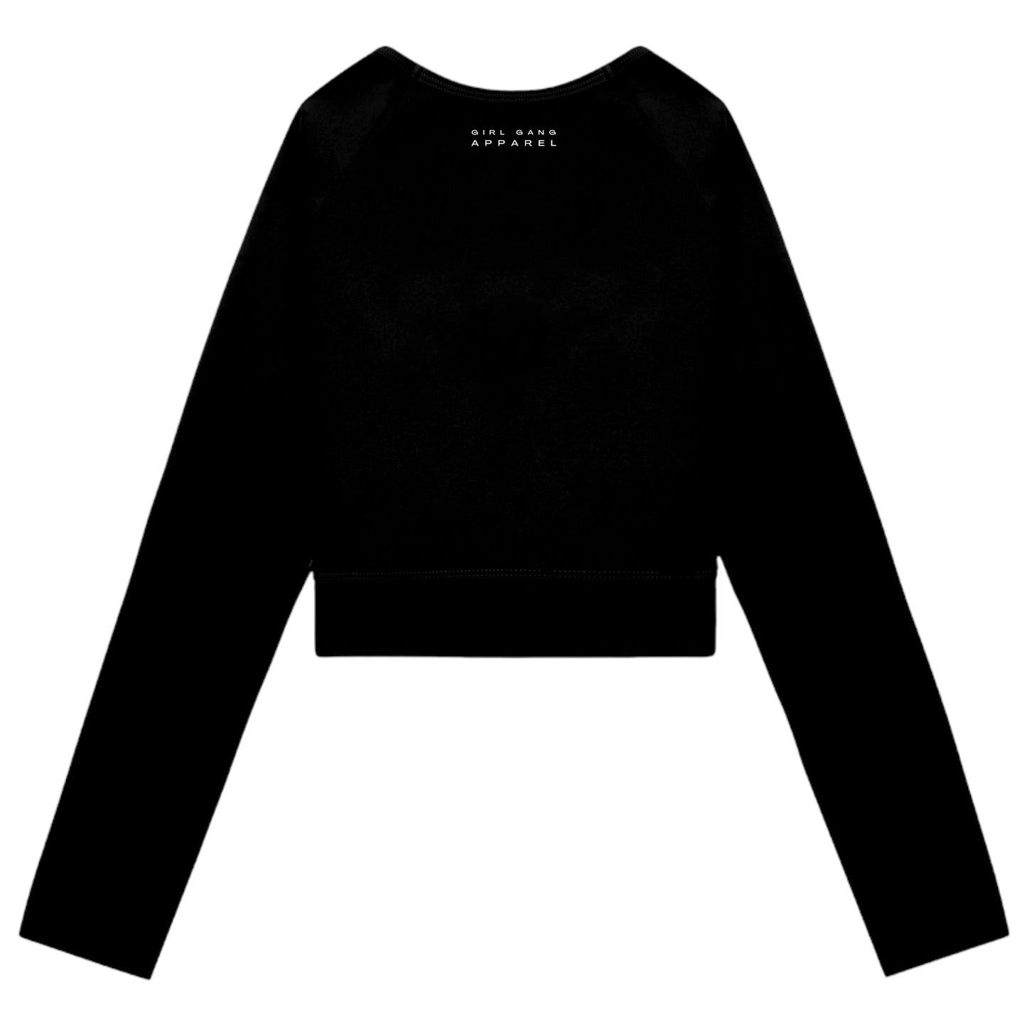 Long Sleeve Seamless Crop Top | Black