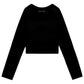 Long Sleeve Seamless Crop Top | Black