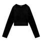 Long Sleeve Seamless Crop Top | Black