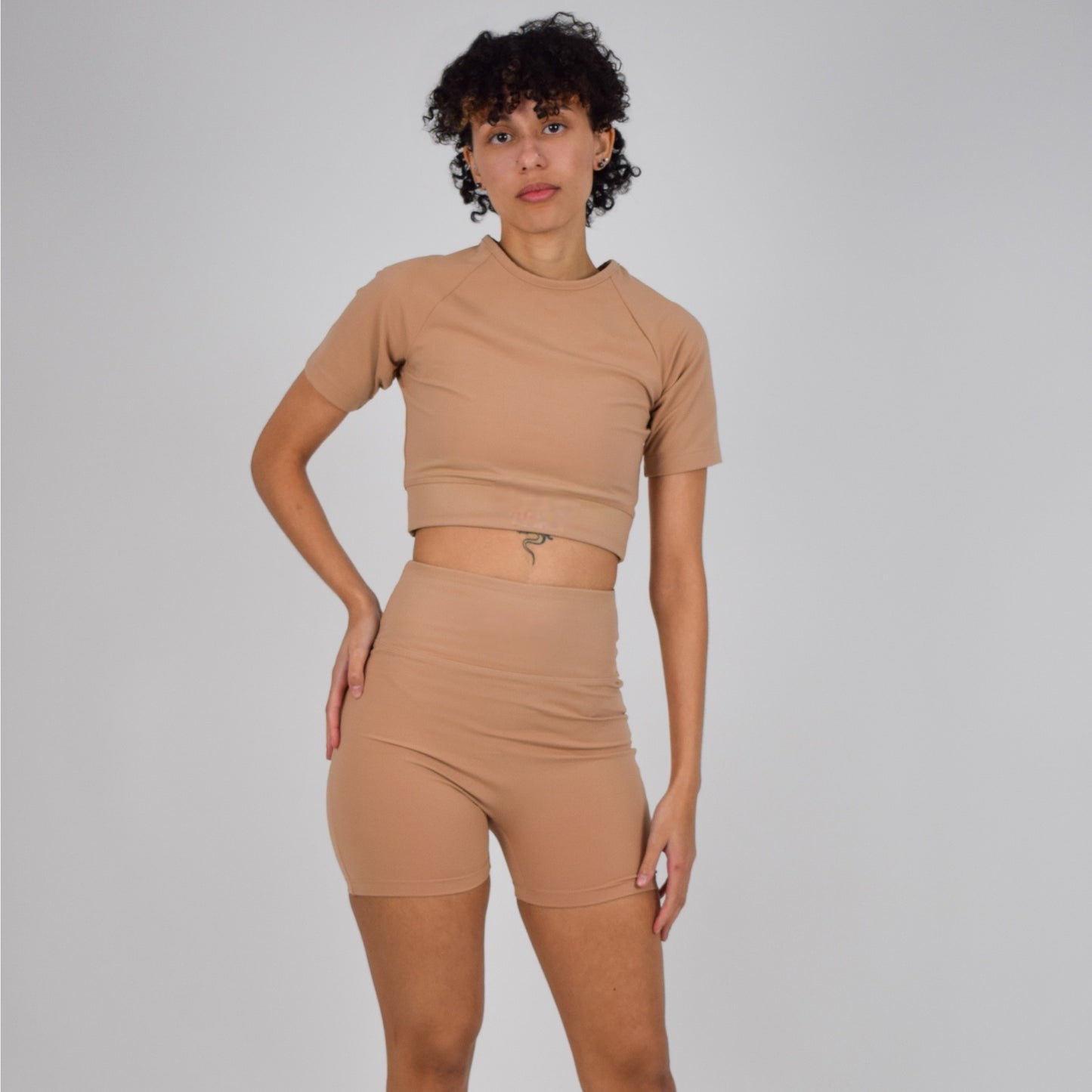 Seamless High Waisted Shorts | Beige