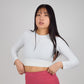 Long Sleeve Seamless Crop Top | White