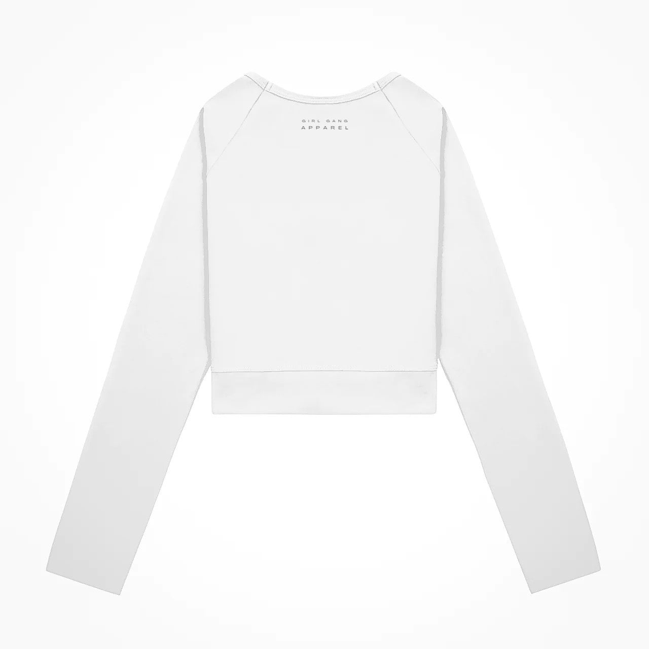 Long Sleeve Seamless Crop Top | White