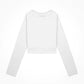 Long Sleeve Seamless Crop Top | White