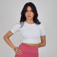 Short Sleeve Seamless Crop Top  | White