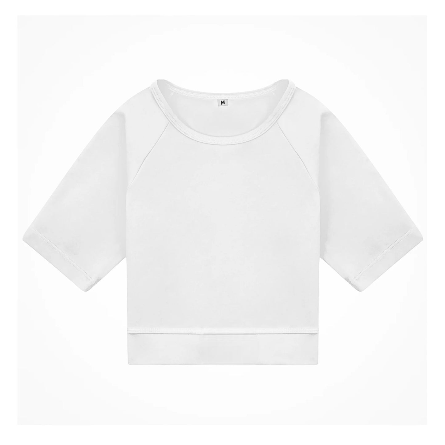 Short Sleeve Seamless Crop Top  | White