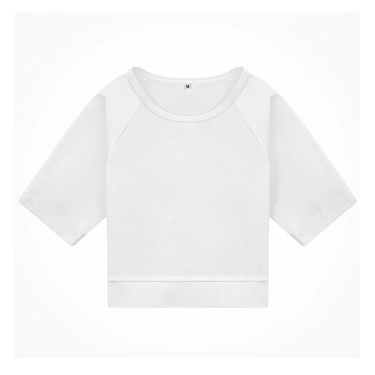 Short Sleeve Seamless Crop Top  | White